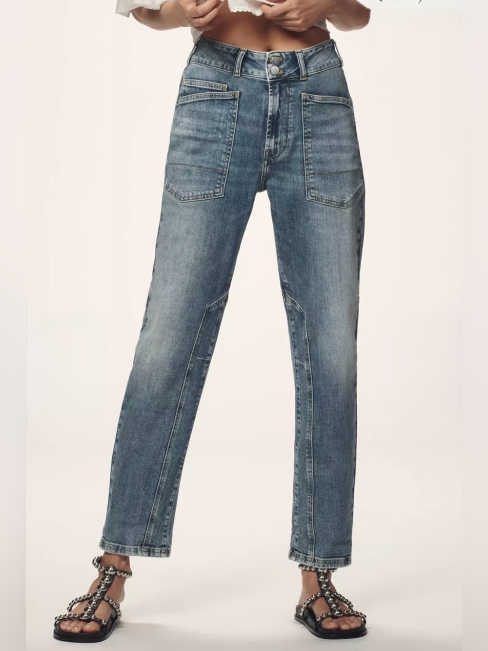 Anthropologie Pilcro Wanderer Mid-Rise Relaxed Jeans Lonnie Wash Size 29 NWOT - Picture 4 of 16